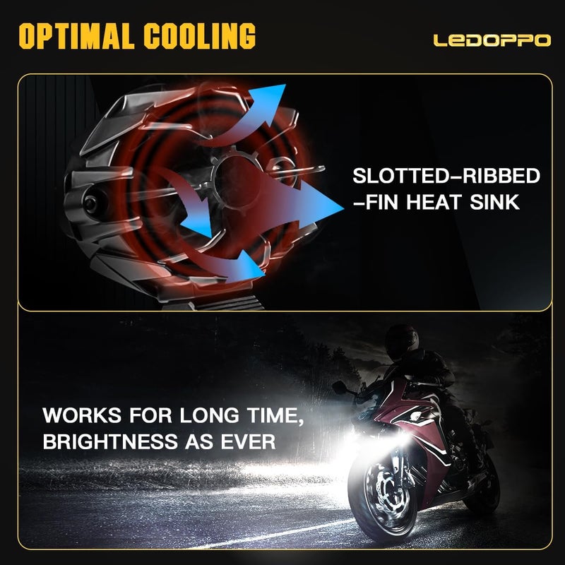 LEDOPPO Motorcycle Fog Lights LED Kit Auxiliary Driving Lights with Switch Wiring Harness Brackets 50W Hi-Low Combo Beam for R1200GS Adventure Touring Cruiser Sport Motorcycle E-bike ATV UTV Trike - Image 5